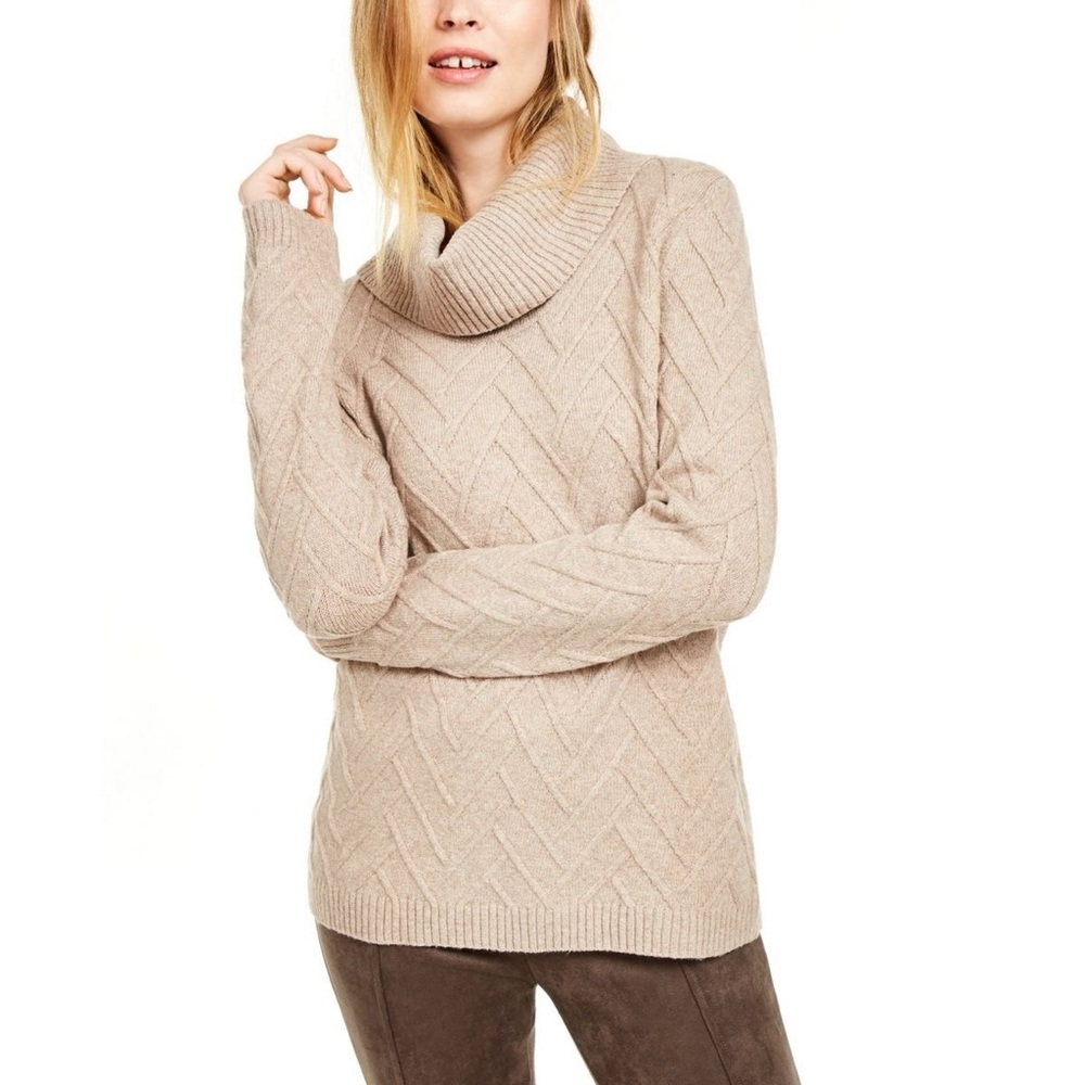 Calvin Klein Cream Cowl Neck Sweater